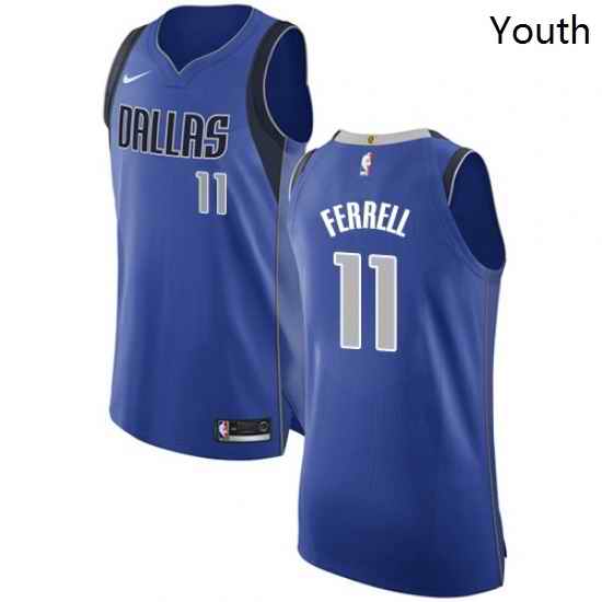 Youth Nike Dallas Mavericks 11 Yogi Ferrell Authentic Royal Blue Road NBA Jersey Icon Edition